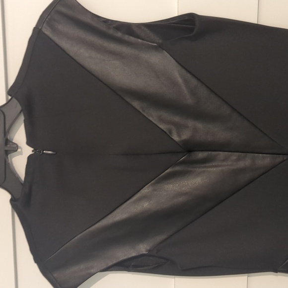 Faux leather New York & Company Stretch Black Pencil Dress - Picture 5 of 9